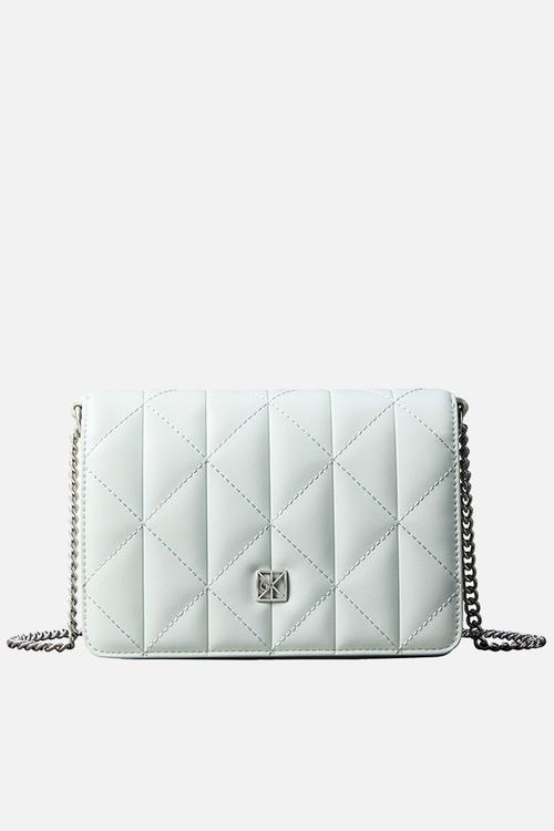 Quilted mini chain bag - whispering blue