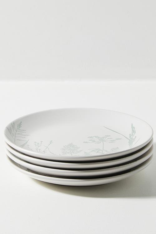 Flora side plate set of 4 - Green