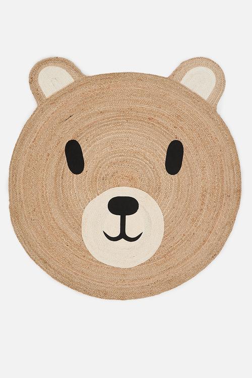 Round Jute Teddy Rug 120cm - neutral