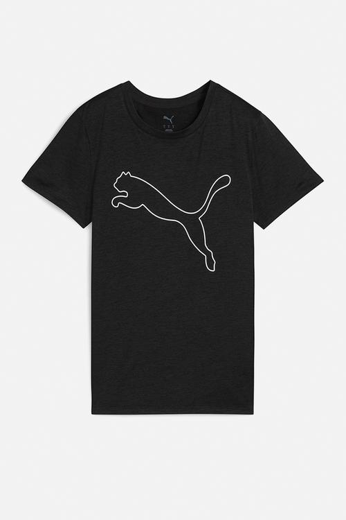 Plus w tad essential heather logo tee - puma black heather