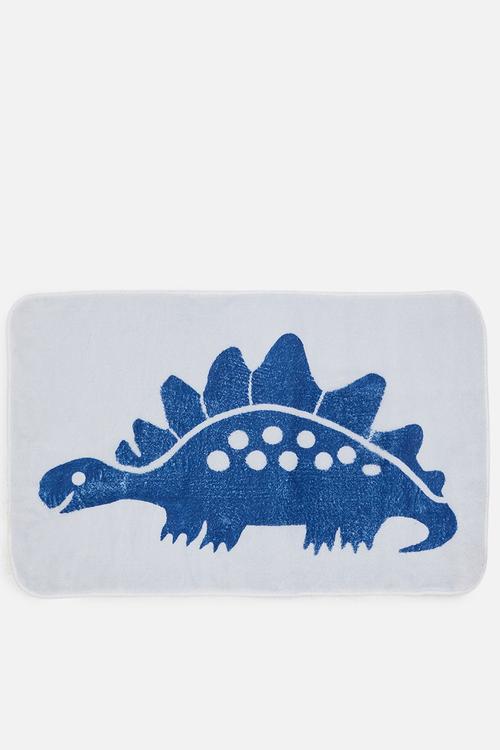 Dino placement print mat - off white/blue