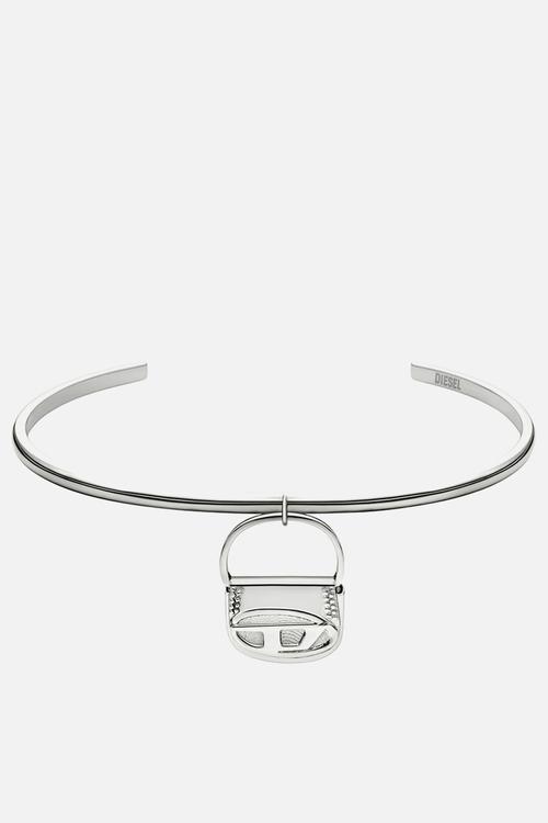 DX1621040 Oval D Logo Necklace - Silver