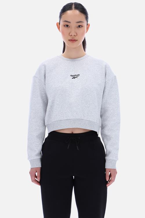 Hazel Cropped Sweatshirt - Silver Marl