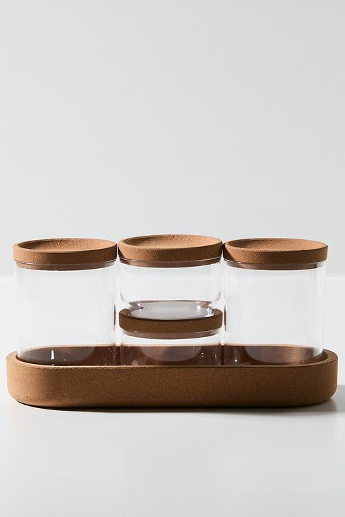 5pc glass & cork storage set
