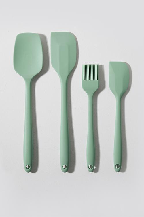Silicone kitchen utensil set of 4 - Sage