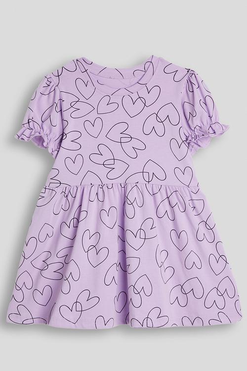 Heart pattern skater dress - light purple
