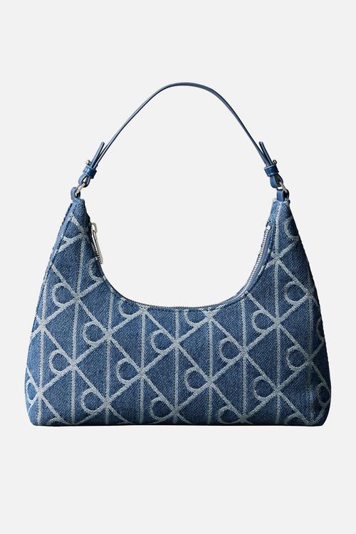 Emblem aop denim shoulder bag - denim jqd medium wash