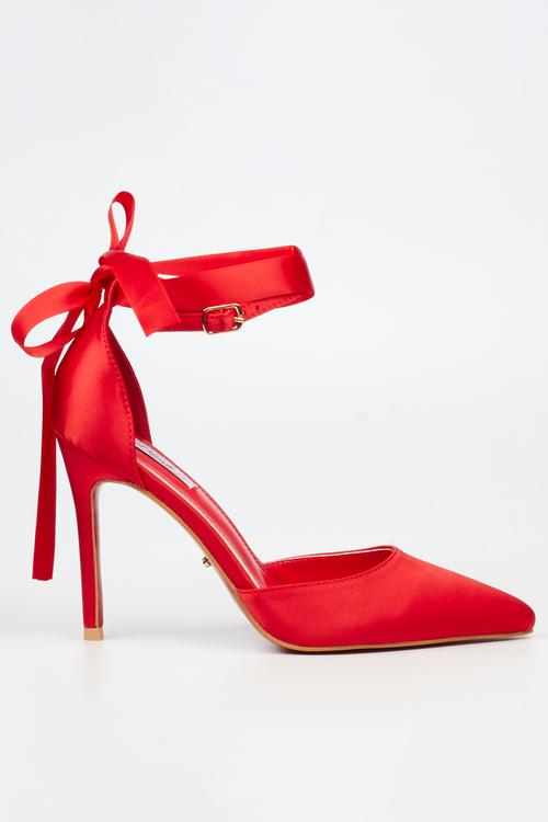 Lola 69 closed toe ankle strap - red