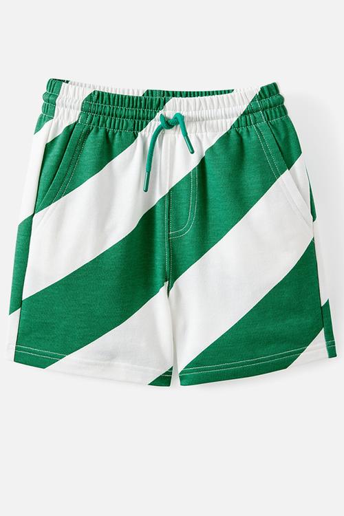 Henry Slouch Short - Deep Mint/Vanilla Stripe