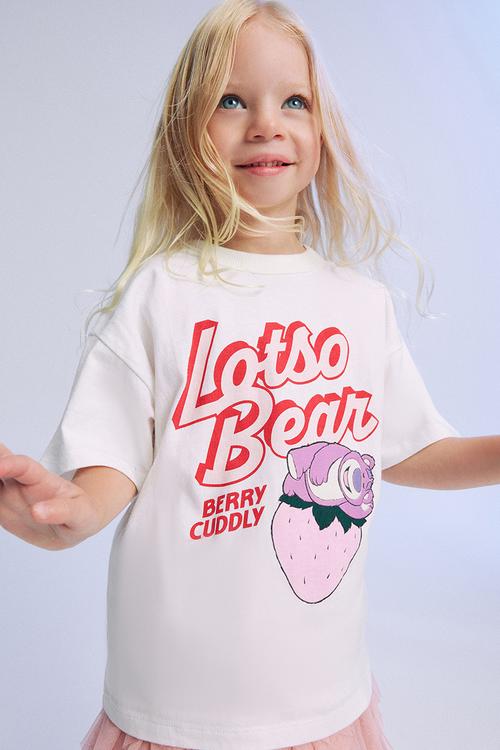 License Drop Shoulder Short Sleeve Tee - Lcn Dis Vanilla/Toy Story Berry Sweet