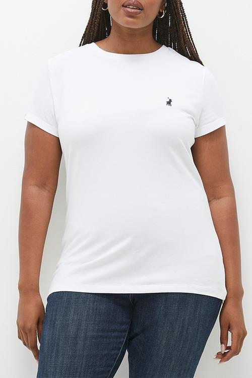 Plus allie pony stretch tee - white