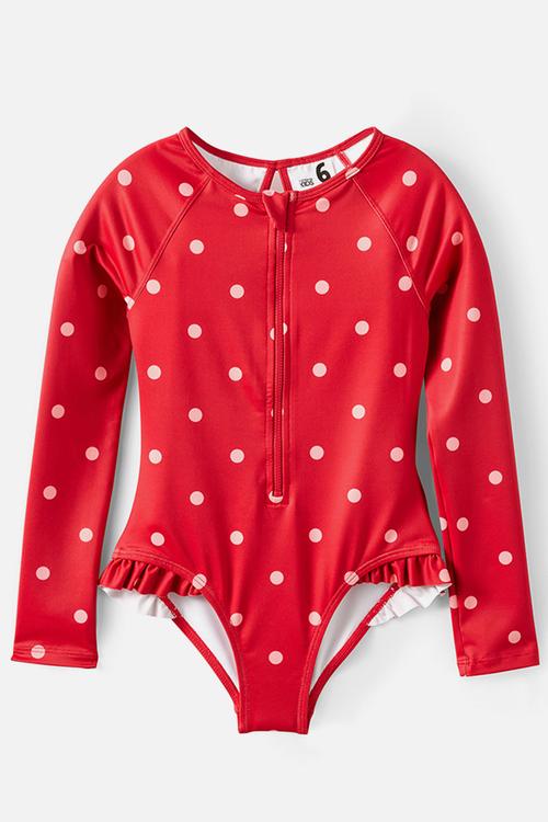 Lydia Low One Piece - Varsity Red/Vanilla Spot