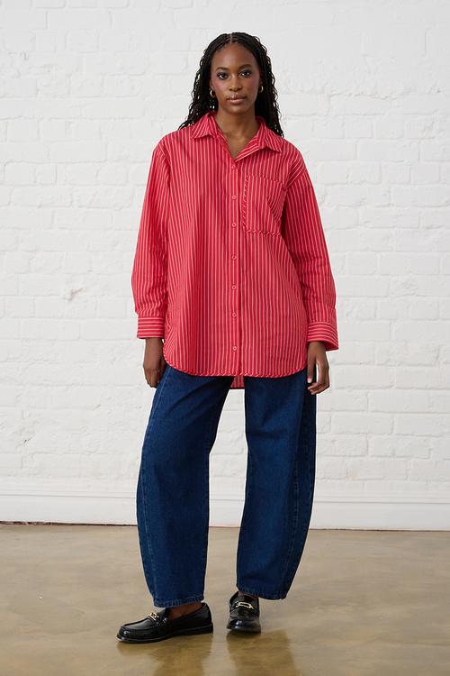 Ultimate Stripe Cotton Shirt - Red