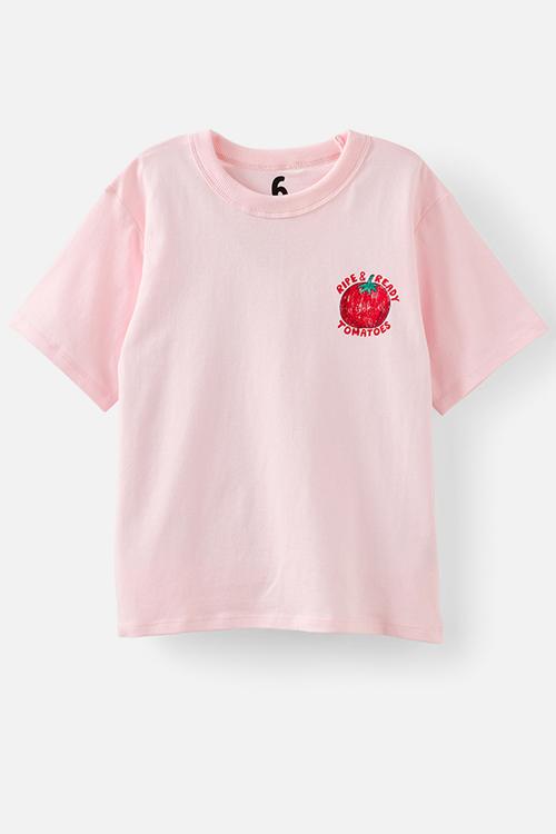Poppy Oversize Graphic Print Tee - Tea Party Pink/Freshly Picked