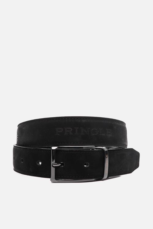 Ambe1005 Emboss Leather Reversible Belt - Black