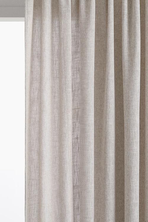 2 Pack extra-long slub-weave curtains - dusty mole