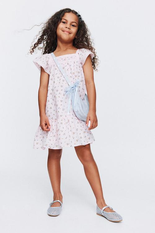 Billie Flutter Sleeve Dress - Tea Party Pink/Floral