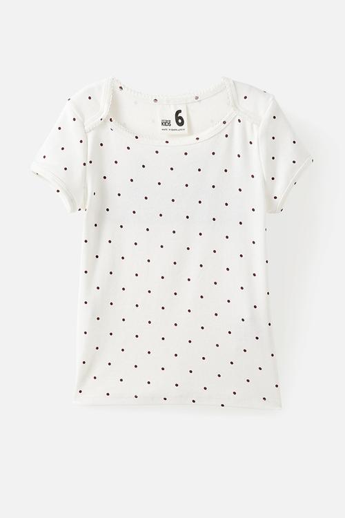 Raya Square Neck Tee - Vanilla/Rocky Road Spot