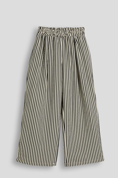 Striped wide leg pants - dutch white