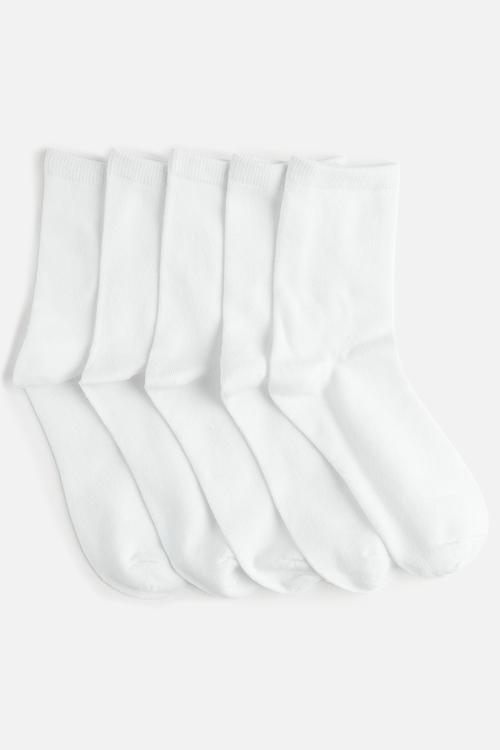 5 Pack crew socks - white