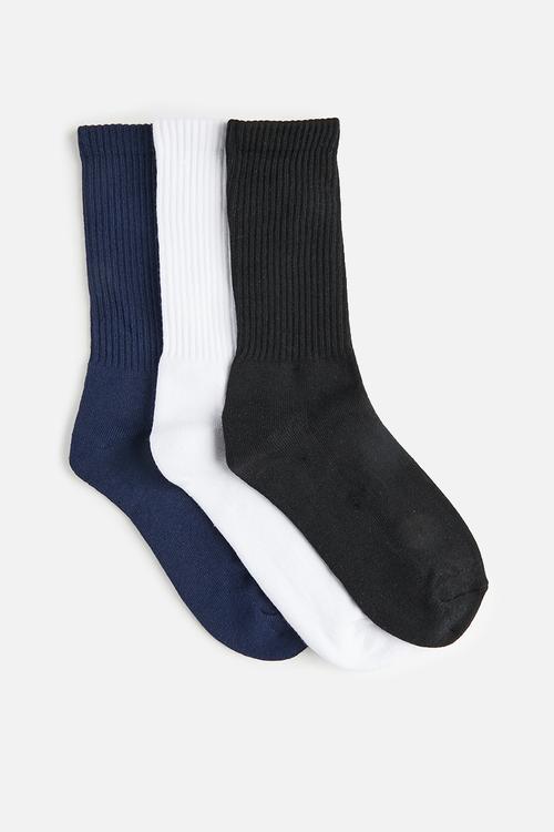 3 Pack Essential Socks - Navy/White/Black