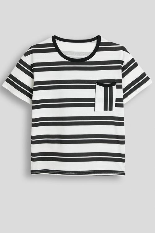 Striped crew neck tee - black stripes