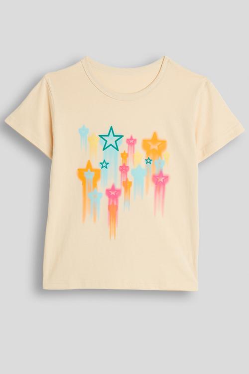 Shooting stars graphic tee - buttercream