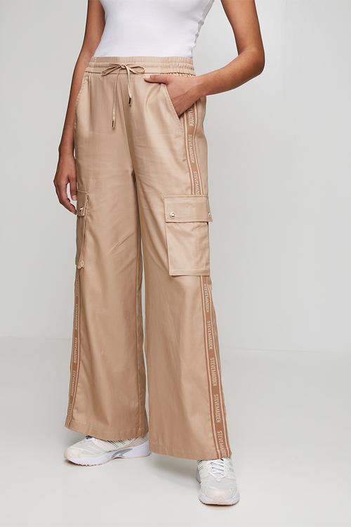 Ladies emilia wideleg cargo pant - caramel