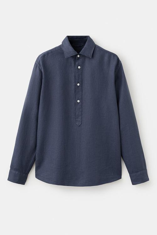 Rupit  100% Linen  Shirt - Medium Blue