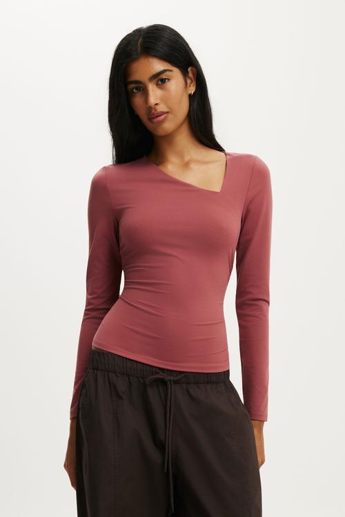 Tully Drape Long Sleeve - Warm Clay