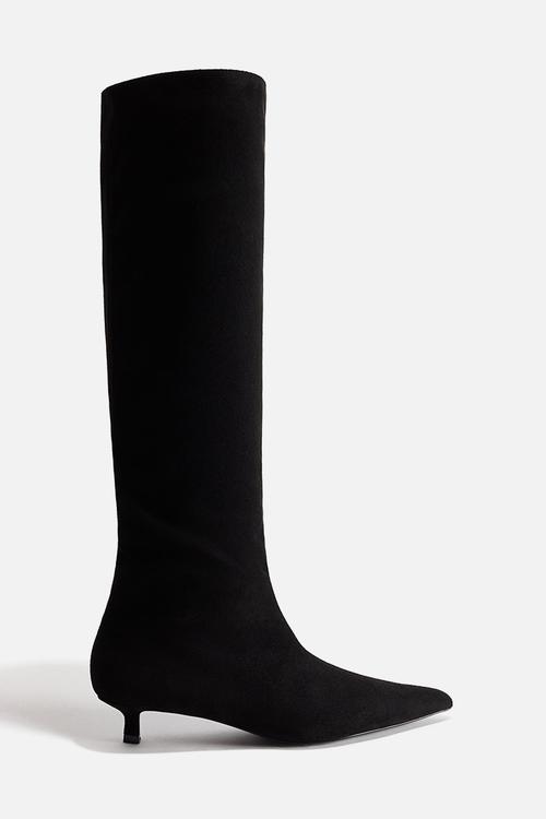 Kitten-heeled boots - black