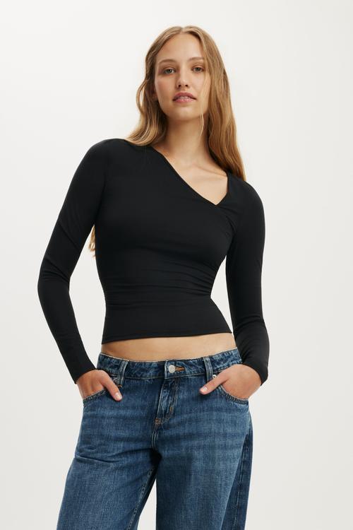 Tully Drape Long Sleeve - Black