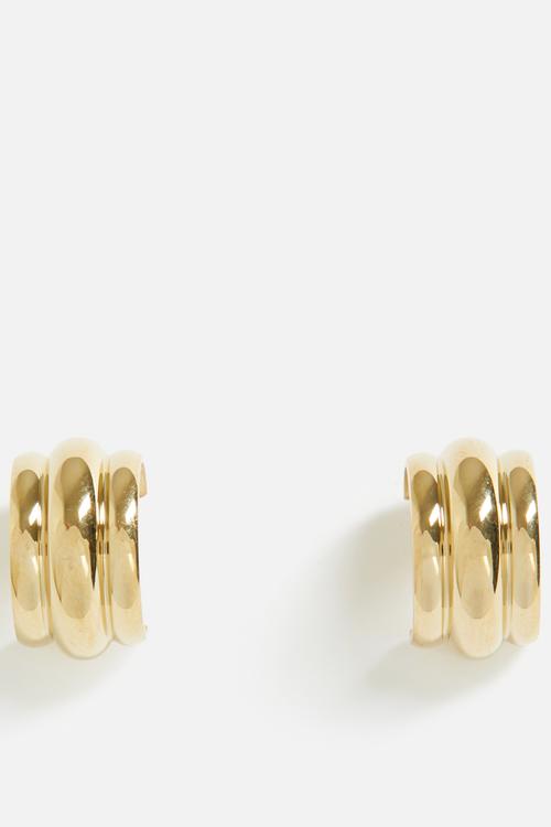 Stylish semi-hoop earrings - gold