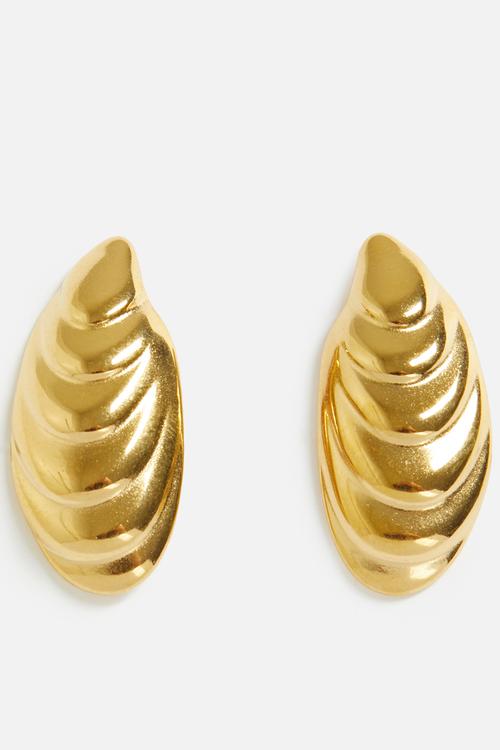 Trendy shell earrings  - gold
