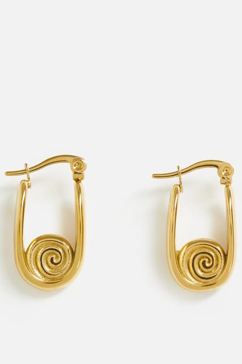 Funky hoop earrings - gold
