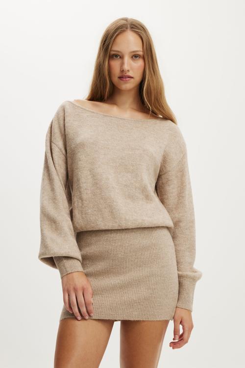 Luxe Cinched Mini Dress - Chai Dust Marle