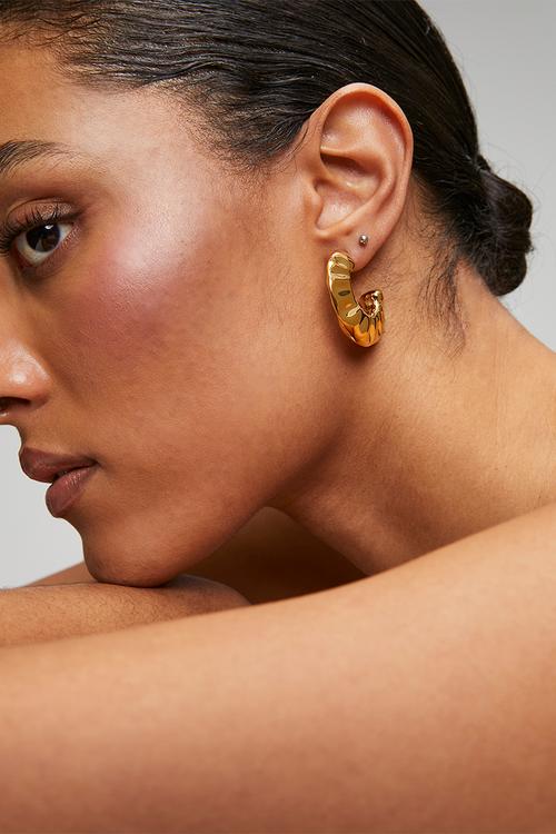 Organic design earrings  - gold