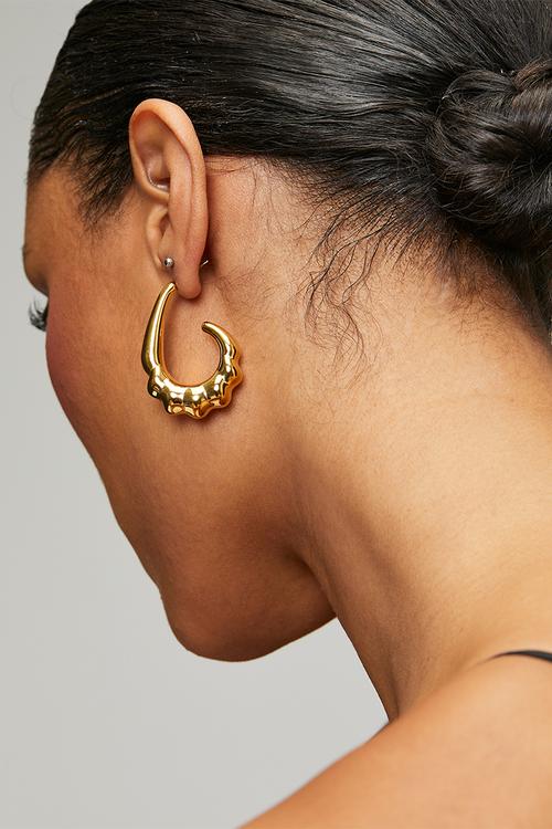 Organic style earrings - gold