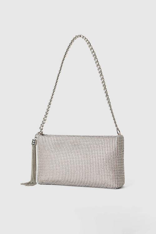 Keisha soft sparkle clutch in silver