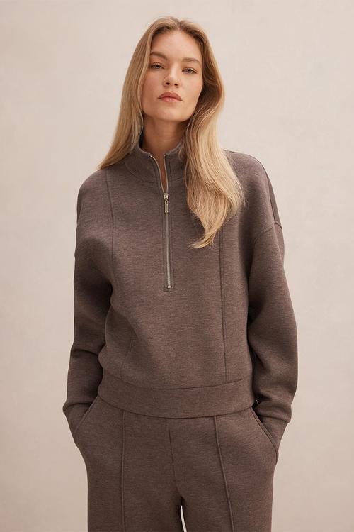 Heidi seam detail lounge jumper in mocha mist