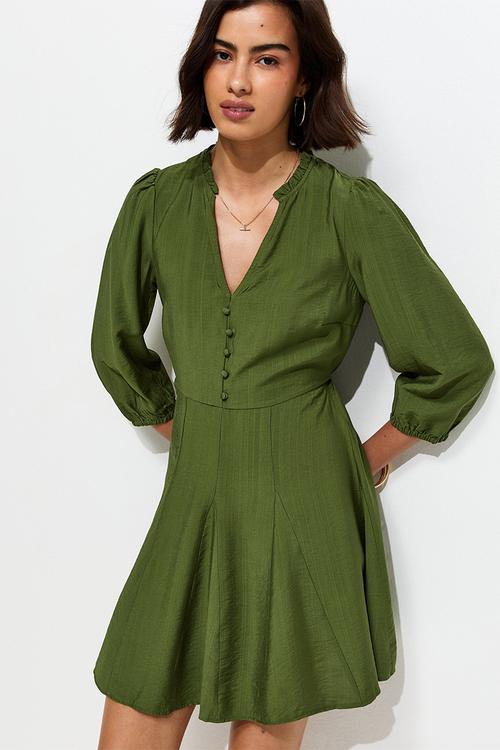 Georgie godet mini dress - khaki