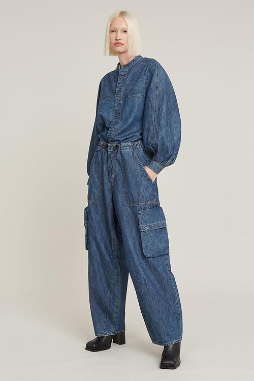 Balloon Jumpsuit l\s wmn - faded seasalt