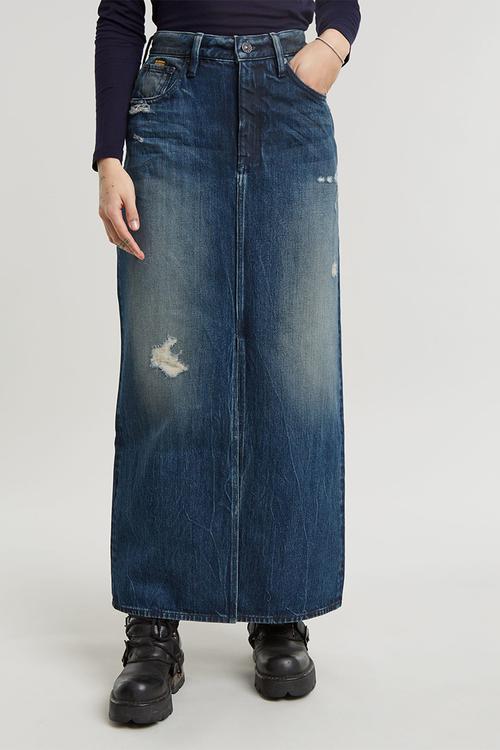 Viktoria Long Skirt wmn - worn in mountain dusk destroyed