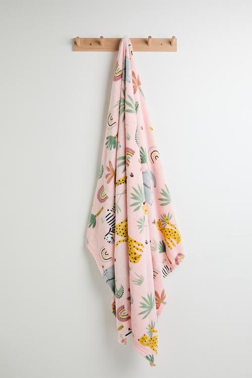 Woodland Flannel Blanket 120x150 - Rose