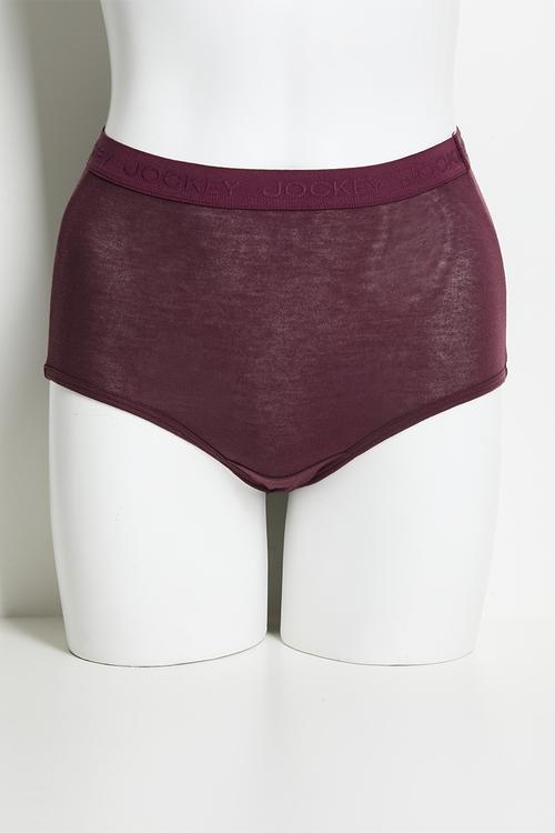 3 pk plain full brief -naturals-tonal - black, red, mauve