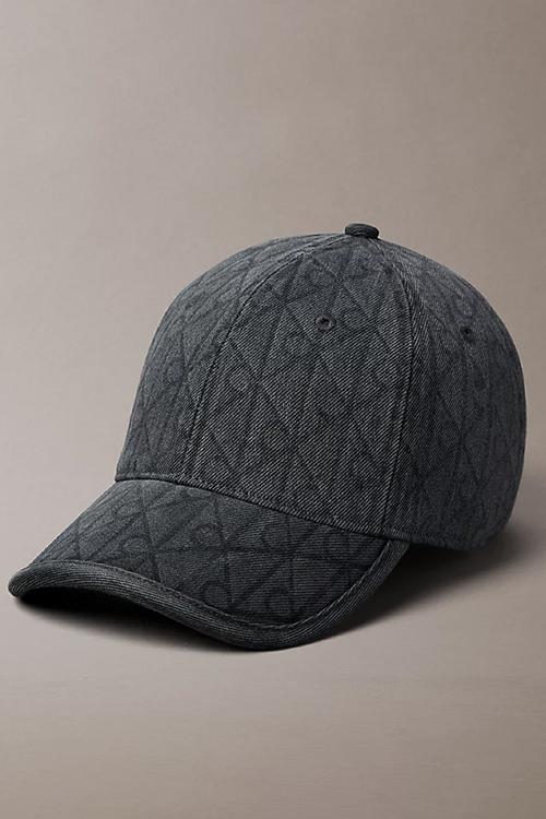 Denim emblem burnout w patch cap - charcoal grey