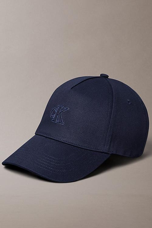Monogram lurex embroidery cap - maritime blue