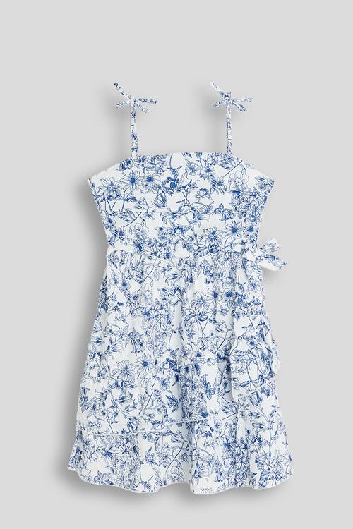 Toile de jouy printed camisole dress - white