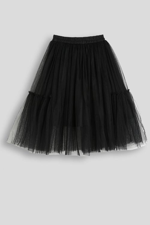 Tiered tulle skirt - black