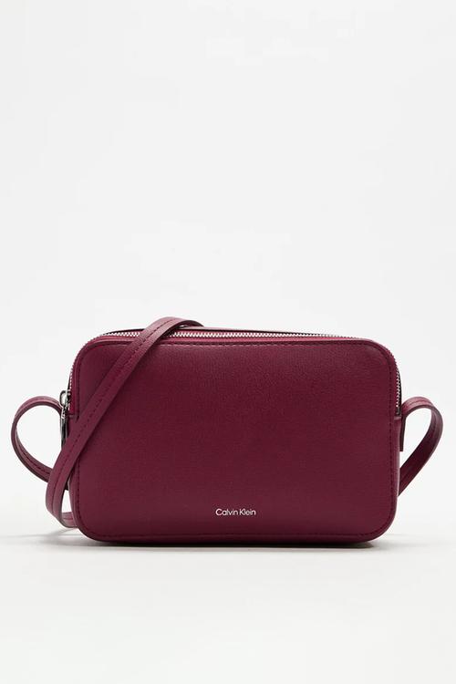 Foil logo elongated camera bag- alluring pink